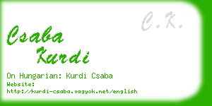csaba kurdi business card